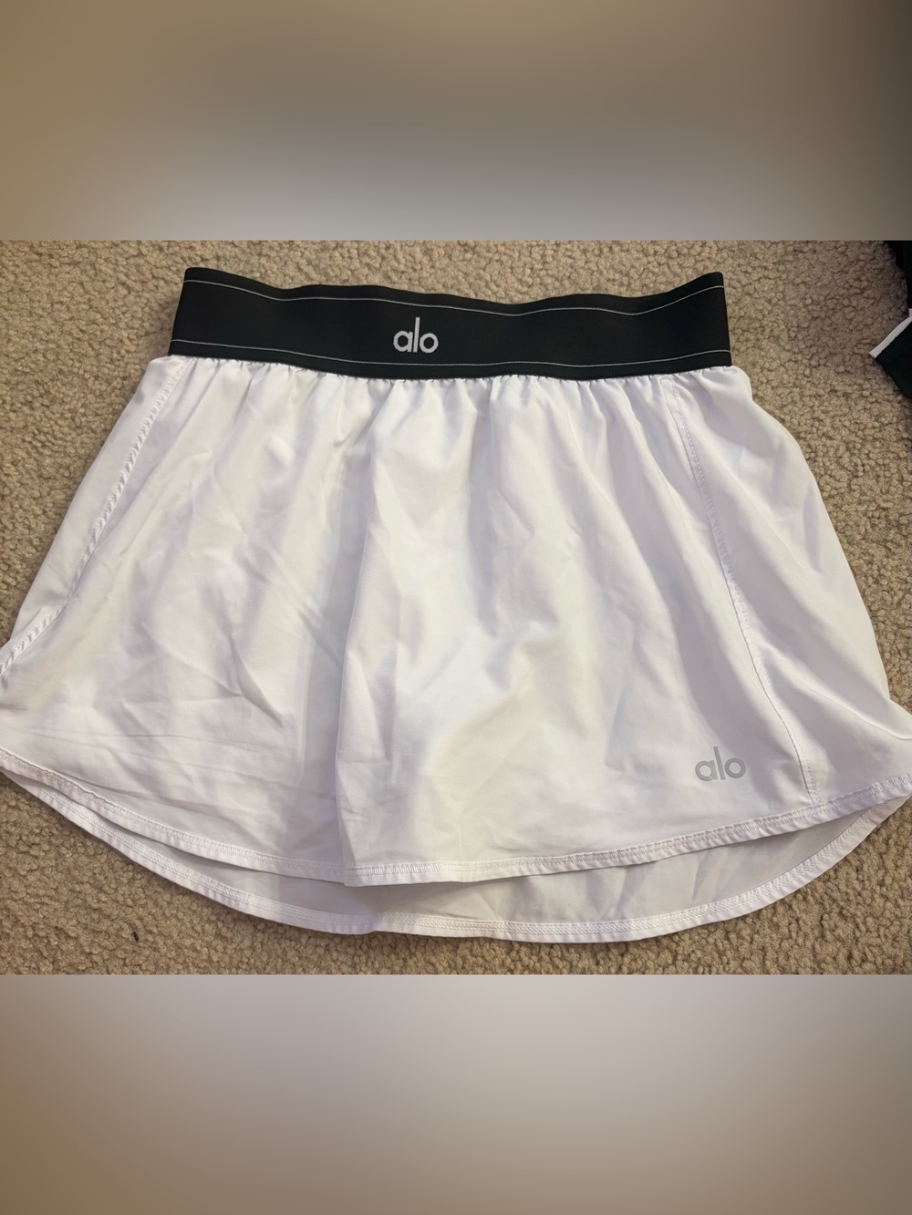 ALO Yoga White Skort with Black Waistband